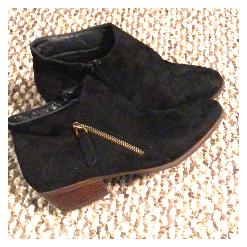 Black zipper booties